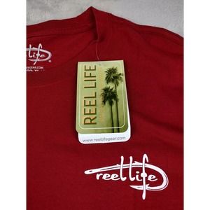 Reel Life Shirt Men's XL Maroon Short Sleeve Raised on the Water Tee Shirt